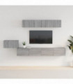 5 Piece TV Cabinet Set Grey Sonoma Engineered Wood