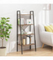 4-Tier Standing Shelf Dark Brown and Black 56x35x140 cm