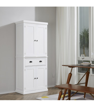 Freestanding Kitchen Storage Cabinet Drawers Cupboards Shelves White