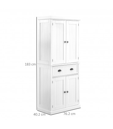 Freestanding Kitchen Storage Cabinet Drawers Cupboards Shelves White