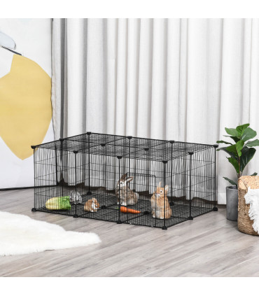DIY Pet Playpen Cage 22 Piece w/Door Bunny Chinchilla Guinea Pig Pawhut