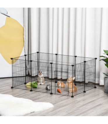 DIY Pet Playpen Cage 22 Piece w/Door Bunny Chinchilla Guinea Pig Pawhut