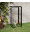 Dog Playpen 4 Panels Black 50x100 cm Powder-coated Steel