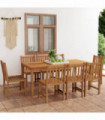 9 Piece Garden Dining Set Solid Teak Wood