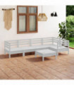 6 Piece Garden Lounge Set Solid Pinewood White