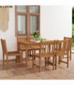 7 Piece Garden Dining Set Solid Teak Wood