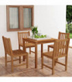 5 Piece Garden Dining Set Solid Teak Wood