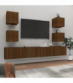 6 Piece TV Cabinet Set Brown Oak Engineered Wood