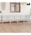 4 Piece Garden Lounge Set White Solid Pinewood