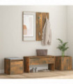 Hallway Furniture Set Smoked Oak Engineered Wood