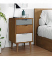 Bedside Cabinet Brown 40x35x65 cm Solid Wood Pine