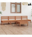 5 Piece Garden Lounge Set Honey Brown Solid Pinewood