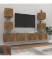 6 Piece TV Cabinet Set Smoked Oak Engineered Wood