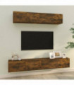 4 Piece TV Cabinet Set Smoked Oak Engineered Wood