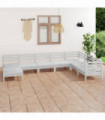 8 Piece Garden Lounge Set Solid Pinewood White