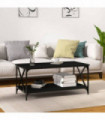 Coffee Table Black 100x50x45 cm Engineered Wood and Iron