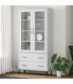 Bookcase with Metal Legs White 85x35x172.5 cm Solid Wood OSLO