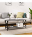 Coffee Table Grey Sonoma 100x45x45 cm Engineered Wood and Iron