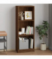 3-Tier Book Cabinet Brown Oak 40x24x109 cm Engineered Wood