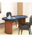 10-Player Poker Table Blue 160x80x75 cm