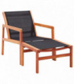 Garden Chair with Footrest Solid Eucalyptus Wood and Textilene