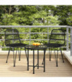 Garden Chairs 2 pcs Black 48x62x84 cm PE Rattan