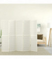 Folding 5-Panel Room Divider Japanese Style 200x170 cm White