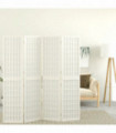 Folding 4-Panel Room Divider Japanese Style 160x170 cm White