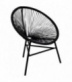 Garden Moon Chair Poly Rattan Black