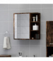 Bathroom Mirror Cabinet Smoked Oak 62.5x20.5x64cm Engineered Wood