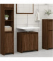 Bathroom Cabinet Brown Oak 60x33x61 cm Engineered Wood