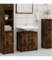 Bathroom Cabinet Smoked Oak 60x33x61 cm Engineered Wood