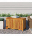 Garden Storage Box with Wheels 90x50x58 cm Solid Wood Acacia