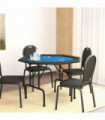 8-Player Folding Poker Table Blue 108x108x75 cm