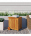 Garden Storage Box with Wheels 60x50x58 cm Solid Wood Acacia