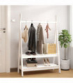 Clothes Rack White 100x45.5x150 cm Solid Wood Pine