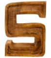 Hand Carved Wooden Embossed Letter S