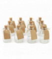 Mini 50ml Glass Bottles with Decorative Labels - Set of 12  | M&W