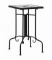 Mosaic Side Table Black and White Ceramic