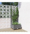 Garden Planter with Trellis Light Grey 40x40x121.5 cm PP