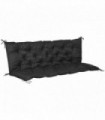 3 Seater Garden Bench Cushion Outdoor Seat Pad with Ties Black