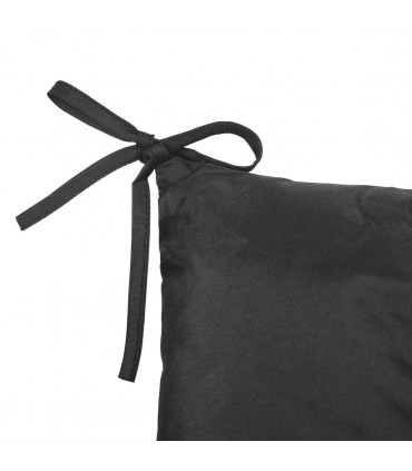 3 Seater Garden Bench Cushion Outdoor Seat Pad with Ties Black