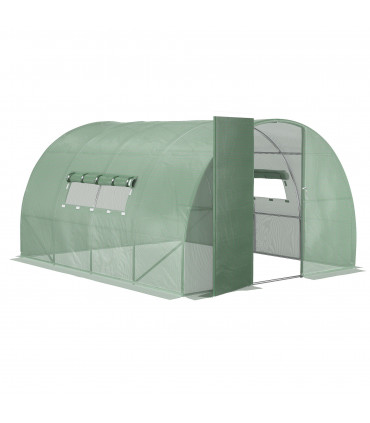 4 x 3M Walk-in Garden Polytunnel Greenhouse Galvanised Steel W/ Door