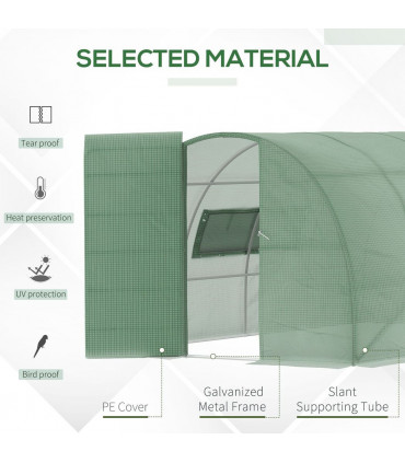 4 x 3M Walk-in Garden Polytunnel Greenhouse Galvanised Steel W/ Door