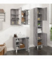 3 Piece Bathroom Cabinet Set Grey Sonoma Engineered Wood