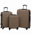 vidaXL Hardcase Trolley Set 3 pcs Brown ABS