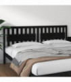 Bed Headboard Black 205.5x4x100 cm Solid Wood Pine