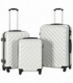 Hardcase Trolley Set 3 pcs Bright Silver ABS