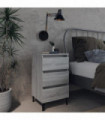 Bed Cabinet with Metal Legs Grey Sonoma 40x35x69 cm