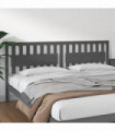 Bed Headboard Grey 205.5x4x100 cm Solid Wood Pine
